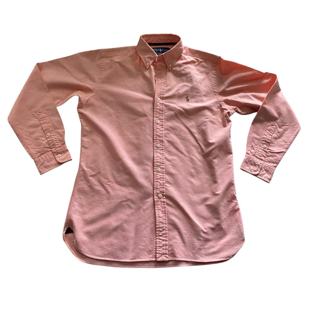 Men's Ralph Lauren Size Medium Salmon Long Sleeve Button Down Shirt Classic Fit